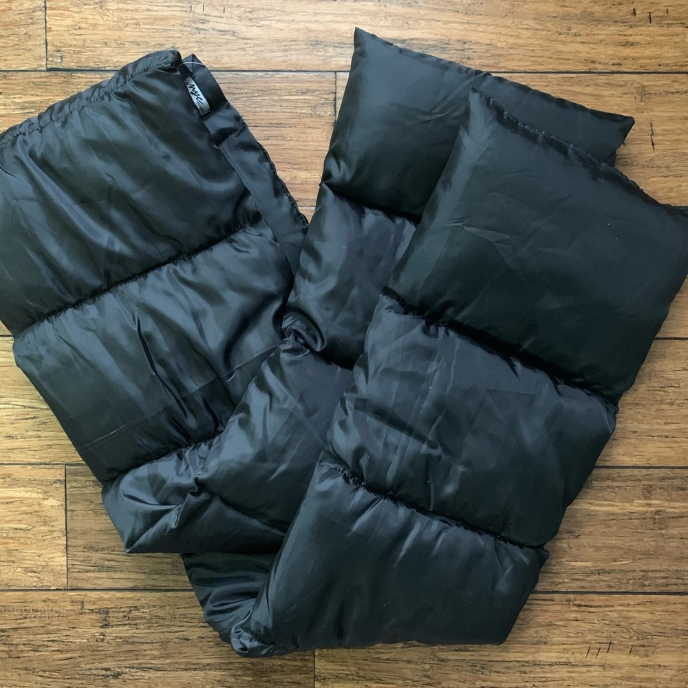 Black Puffer Scarf Wrap Shawl